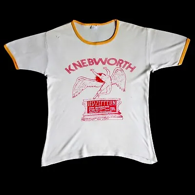 Buy Vintage Led Zeppelin T Shirt 1970s 1979 Knebworth Tour New Barbarians X Rundgren • 330£