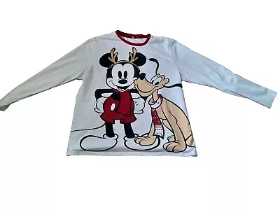 Buy Mickey And Pluto Long Sleeved Tee Shirt. Size 20 • 4.48£