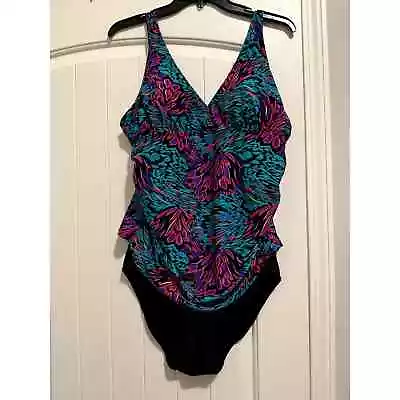 Buy Yours  Queen Of Curves  Colorful One Piece Swim Suit Size 24 • 30.24£