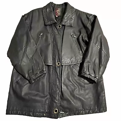Buy G-III Women's Black Leather Hooded Jacket Coat Size 2x • 47.25£
