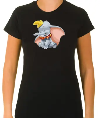 Buy Dumbo Flying Elephant  3/4 Short Sleeve T Shirt Women G608 • 10.51£