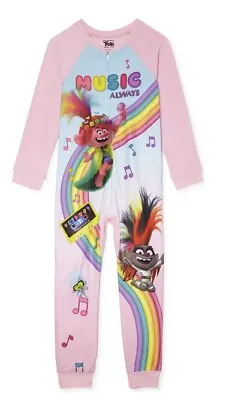 Buy NWT Trolls 4 5 MUSIC ALWAYS Rainbow Sleeper Pajamas Birthdays Twins Christmas • 15.92£