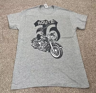 Buy Route 66 T-Shirt Grey Cotton Mens • 6.71£