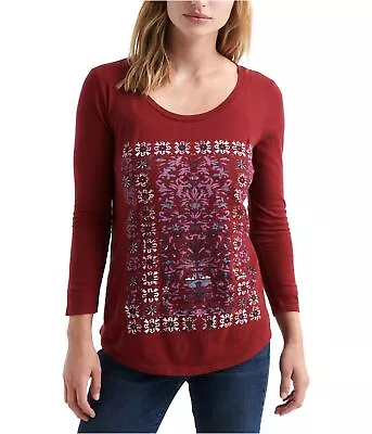 Buy Lucky Brand Womens Floral Basic T-Shirt, Red, X-Small • 3.12£