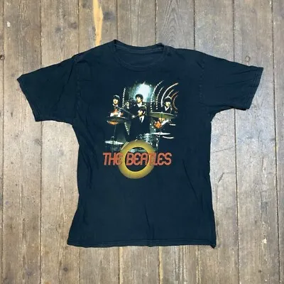 Buy The Beatles T-Shirt Y2K Music Band Graphic Print Tee, Black Mens Medium • 15£