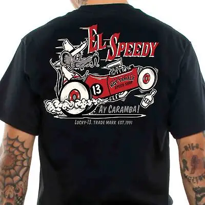 Buy Lucky 13 El Speedy Men's T-Shirt Hot Rod Low Brow Rockabilly Retro Car Garage • 29.07£