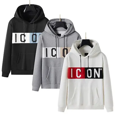 Buy Men's Pullover ICON2 Hoodie With Premium Texture Long Sleeve Design Sweatshirt • 15.99£