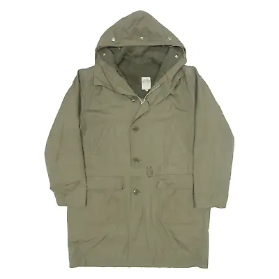 Buy Sherpa Lined Belted Mens Military Jacket Green Hooded L • 20.99£