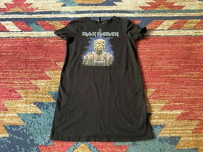 Buy Womens Sz. 2 Black Iron Maiden T-Shirt Dress Tunic H&M NICE  • 24.02£
