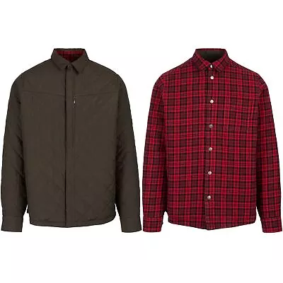 Buy Mens Trespass Reversible Jacket Fleece Lumberjack Diamond Quilted Lined Shirt • 14.99£