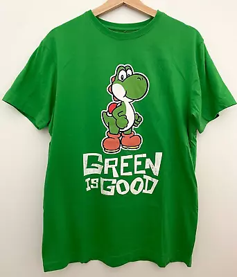 Buy NEW Nintendo Super MARIO YOSHI GREEN IS GOOD T-Shirt Mens Size L Tee Official • 31.01£