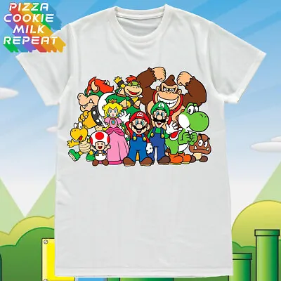Buy Super Mario Unisex Tshirt Gamer Poster Gift Retro Fan Cartoon Pop Vintage Arcade • 11.95£