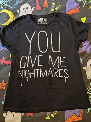 Buy Akumu Ink T-shirt Size M 'You Give Me Nightmares' Introvert Antisocial Goth Emo • 11£