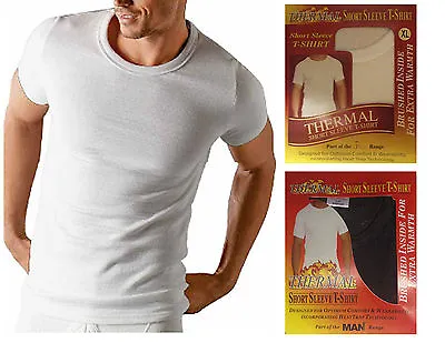 Buy 2 X New Mens Short Sleeve Heat Trap Thermal Brushed Underwear Vest T Shirt • 12£