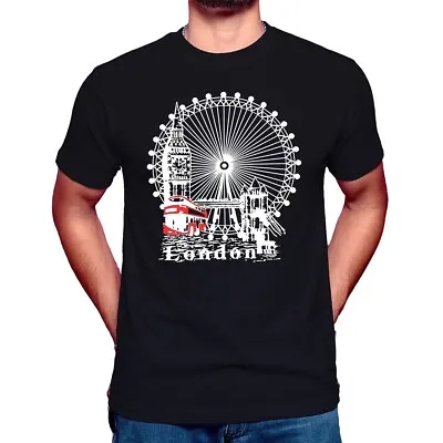 Buy London Eye T-Shirt Unisex Cotton UK England Big Ben Souvenir Printed Tee • 8.99£