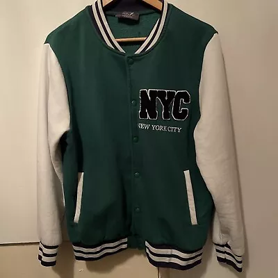 Buy Primark NYC Size L Baseball Style Jacket Green White Navy • 24.99£