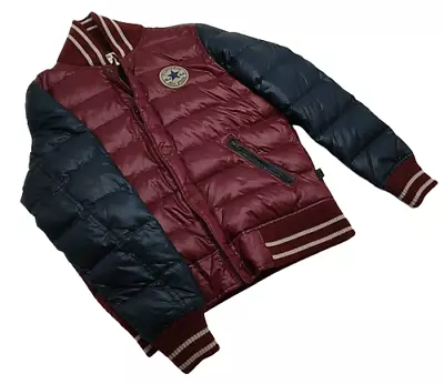 Buy Converse All-Star Chuck Taylor, Navy/Burgundy Puffer Varsity Jacket, Size XS • 15.30£