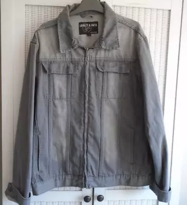 Buy Size Large Mens Grey Denim Jacket By Loyalty And Faith • 7.99£