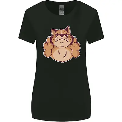 Buy Grumpy Cat Finger Flip Offensive Funny Womens Wider Cut T-Shirt • 9.99£