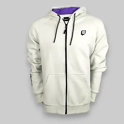 Buy Twitch Ice Full Zip Up Hoodie Off White Extra Large XL Gaming Streaming Crypto • 24.77£