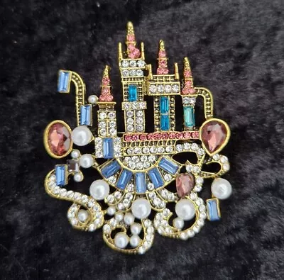 Buy Disney Castle Themed Brooch Vintage Inspired Jewellery Gift Magical • 4.99£