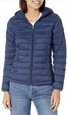 Buy Women's Lightweight Water-Resistant Puffer Jacket Navy Size XXL UK 18-20 • 12£
