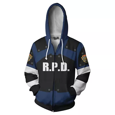 Buy Evil Resident RPD Leon Scott Kennedy Cosplay Hoodies Sweatshirts Zip Coat Jacket • 18.56£