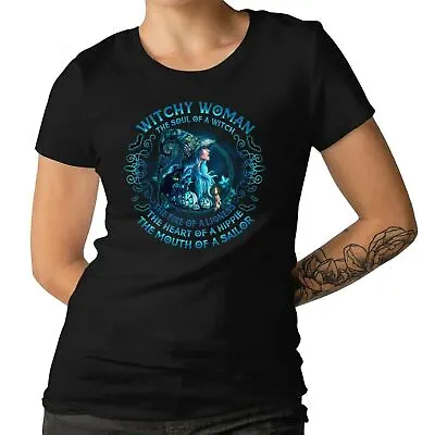 Buy Witchy Women Ladies T-shirt The Soul Of Witch Halloween Wtch Top 100% Cotton • 12.99£
