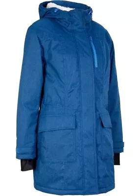 Buy Women Teddy Fleece Blue Jacket Waterproof Hood & Full Sleeves Ladies Jacket UK22 • 32.95£