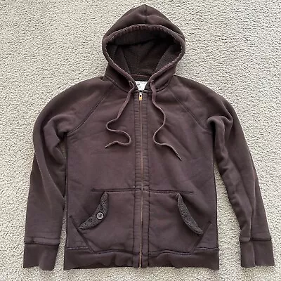 Buy J. Crew Sherpa Fleece Jacket Hoodie Brown M Full Zip 100% Cotton • 15.21£