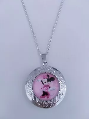 Buy Disney Minnie Mouse Girls Fashion Jewelry Locket Necklace Chain • 7.95£