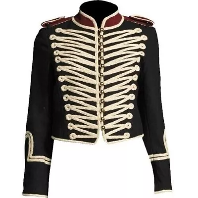 Buy HUSSAR TWILL MARCHING BAND JACKET IN BLACK Ladies Stylish Hussar Jacket • 172£