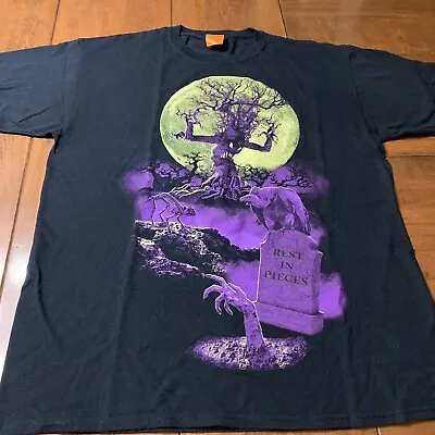 Buy Vtg. 2000's Happy Halloween Rest In Pieces Graveyard T-Shirt, Size Large • 11.58£