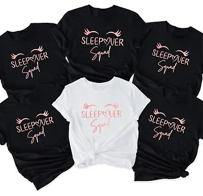 Buy Sleepover Squad T-Shirt, Girls Pyjama PJ Slumber Night Party Ladies Women's Top • 8.99£