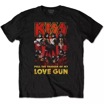 Buy Kiss Love Gun Glow Black T-Shirt NEW OFFICIAL • 15.19£