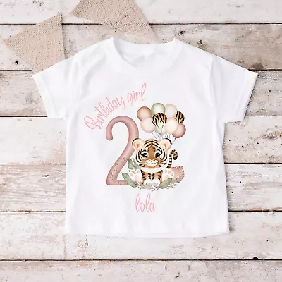 Buy Cute Pink Tiger Second Birthday T-shirt • 12.99£