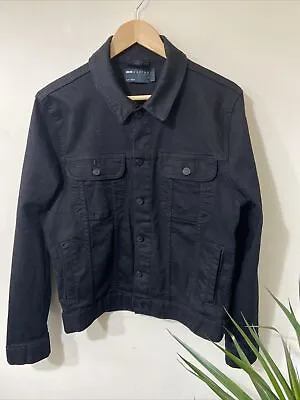 Buy ASOS Design Men’s Black Denim Jacket Stretch Slim Fit Large Pit To Pit 20” • 14.99£