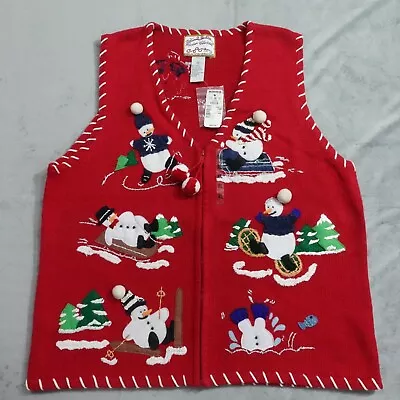 Buy Heirloom Collectibles Sweater Vest XL Cottagecore Ugly Christmas Grandma Red • 84.30£