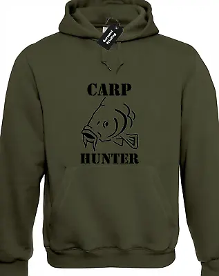 Buy Carp Hunter Hoody Hoodie Funny Fishing Fisherman Gift For Him Dad Father Angler • 16.99£