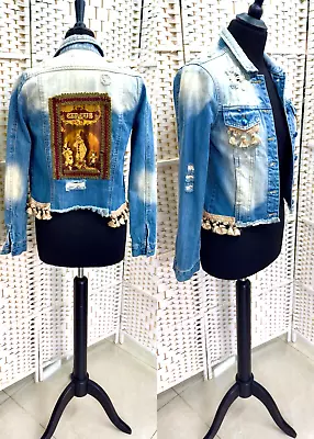 Buy Michal Negrin A Unique Blue Denim Jacket Special And Beautiful #221# • 261.53£