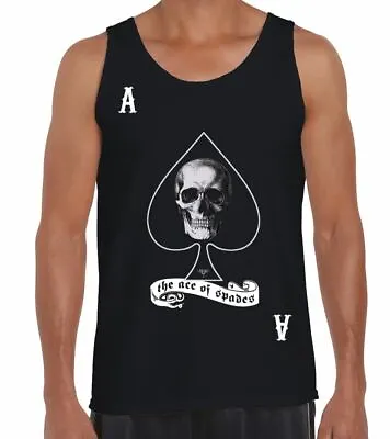 Buy Ace Of Spades Men's Vest Tank Top - Biker Goth Cards T-Shirt • 12.95£