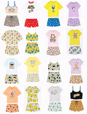 Buy Ladies Character Pyjamas Women 6-24 Summer Cami Vest T-Shirt Tee Shorts Primark • 17.95£