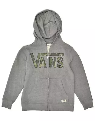 Buy VANS Womens Graphic Zip Hoodie Sweater UK 8 Small Grey Cotton BK83 • 19.35£