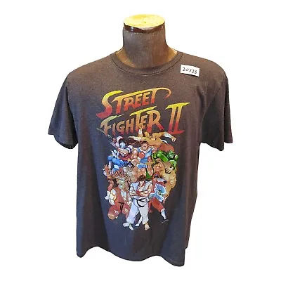 Buy Capcom Street Fighter 2 T-Shirt Graphic Print Charcoal Gray Size Large 20x28 • 14.19£