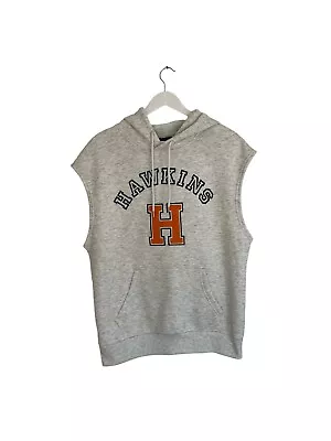 Buy Stranger Things Season 4 Hawkins High Sleeveless Hoodie Size M L NWOT Grey • 23.99£