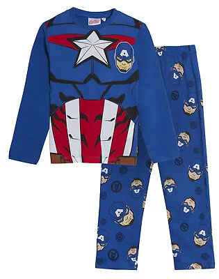 Buy Captain America Pyjamas Kids Dress Up Pjs Boys Novelty Avengers Nightwear Gift   • 14.95£