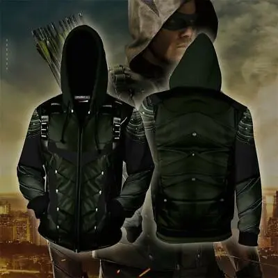 Buy Green Arrow DC Superhero Cosplay Costume 3D Sweatshirt Hoodie Jacket Spring Coat • 20.39£