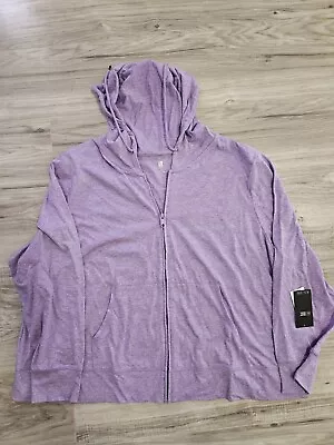 Buy ID Ideology Women's Full Zip Hooded Jacket Purple Size 3X • 10.39£
