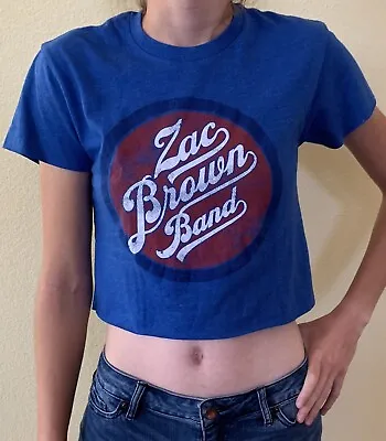 Buy Zac Brown Band Cropped T Shirt Women’s Size S Black Out The Sun • 12.11£