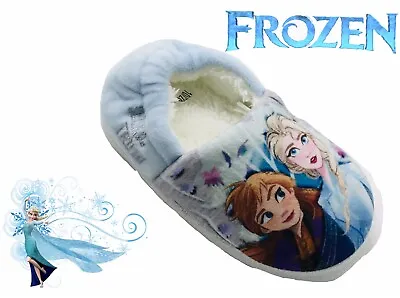 Buy Girls Frozen Slipper Size 6 7 8 9 10 11 12 Elsa & Anna Plush Fluffy Lined • 11.99£